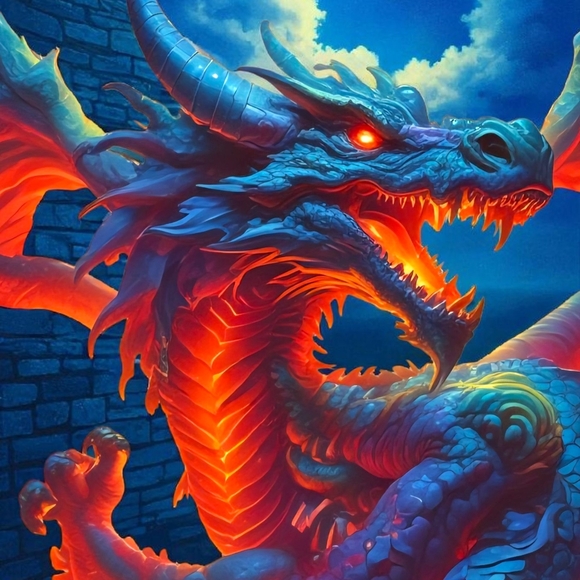Vibrant Dragon Art Print - Picture 1 of 1